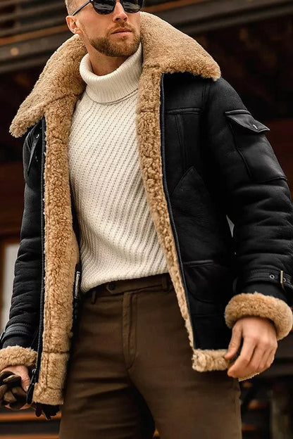 Harry - Camel stylische Herren Fliegerlederjacke