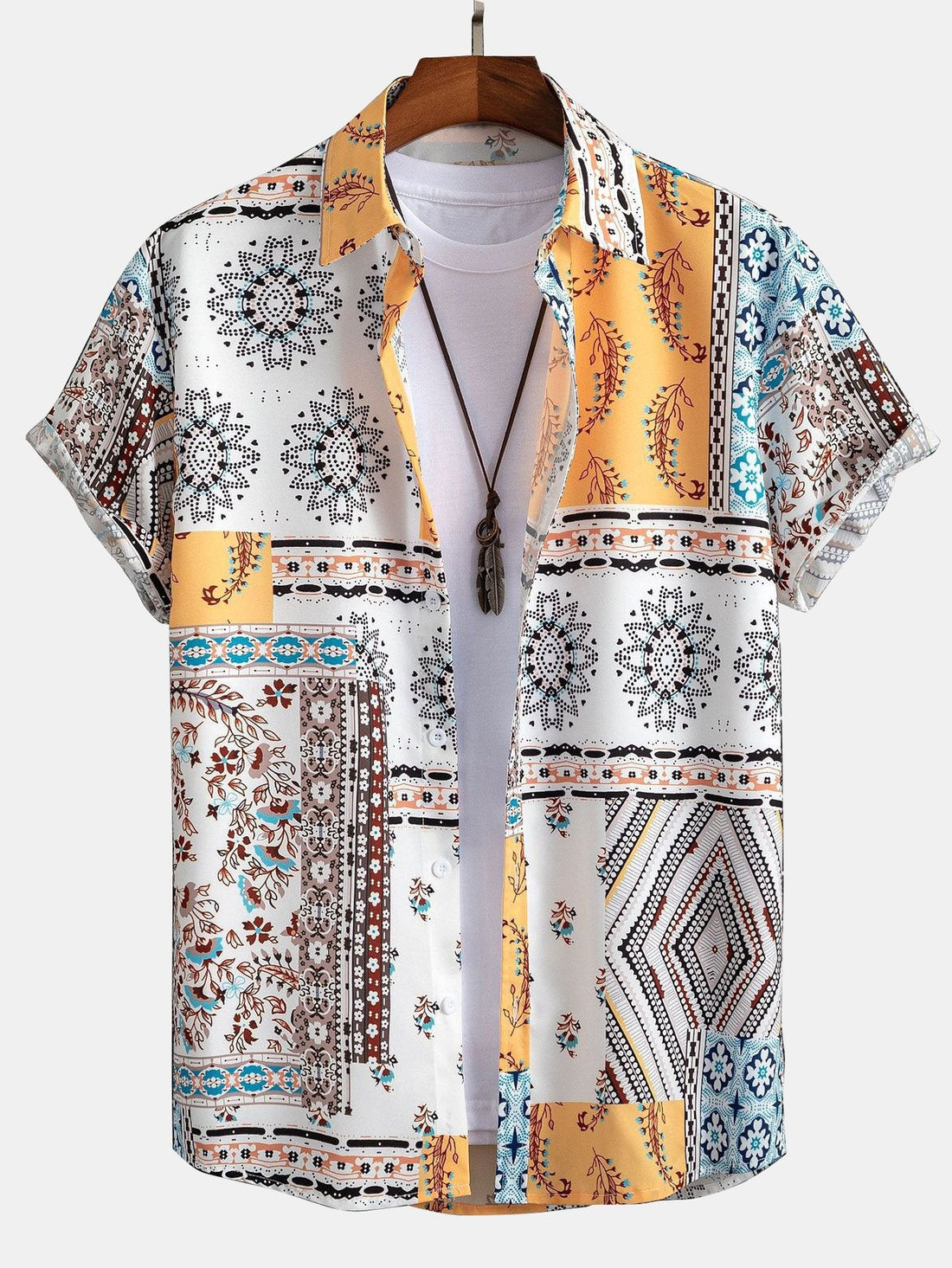 Button-up-Hemd mit Schal-Print