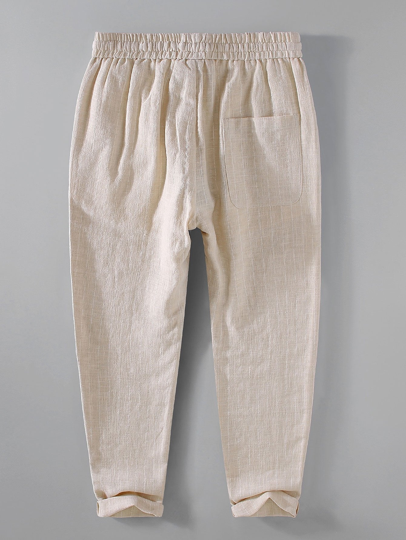 Striped Linen Cotton Blend Cropped Pants